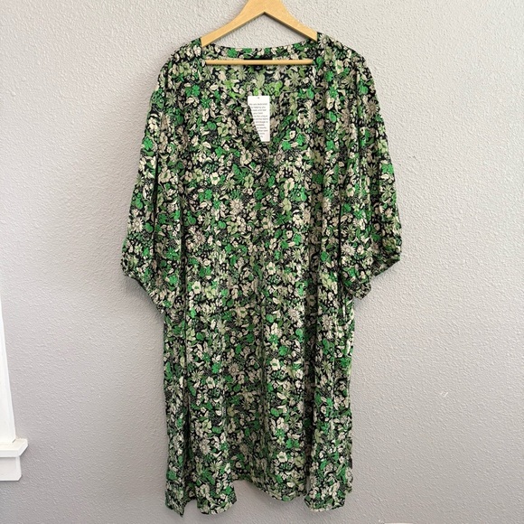 Ellos Balloon Sleeve Floral Dress Size 26 NWOT - Picture 1 of 5